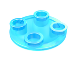 LEGO 2654 Plate, Round 2 x 2 with Rounded Bottom (Boat Stud) in Trans-Light Blue - Authentic LEGO Part