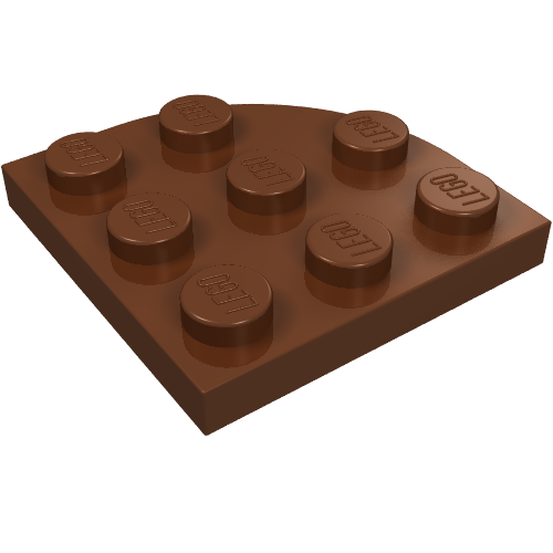 LEGO 30357 Plate, Round Corner 3 x 3 in Reddish Brown - Authentic LEGO Part