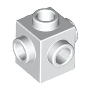 LEGO 4733 Brick, Modified 1 x 1 with Studs on 4 Sides in White - Authentic LEGO Part
