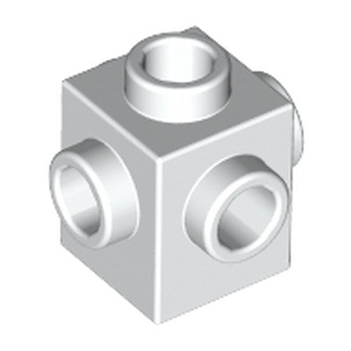 LEGO 4733 Brick, Modified 1 x 1 with Studs on 4 Sides in White - Authentic LEGO Part