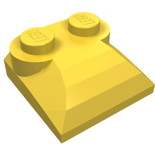 LEGO 47457 Slope, Curved 2 x 2 x 2/3 with 2 Studs and Curved Sides in Yellow - Authentic LEGO Part