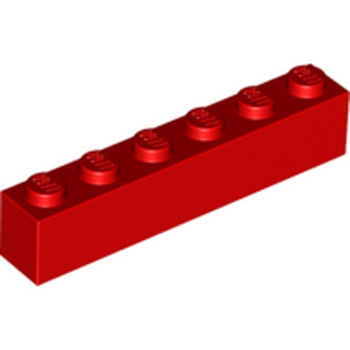 LEGO 3009 Brick 1 x 6 in Red - Authentic LEGO Part