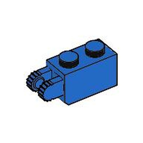 LEGO 30365 Hinge Brick 1 x 2 Locking with 2 Fingers Vertical End in Blue - Authentic LEGO Part