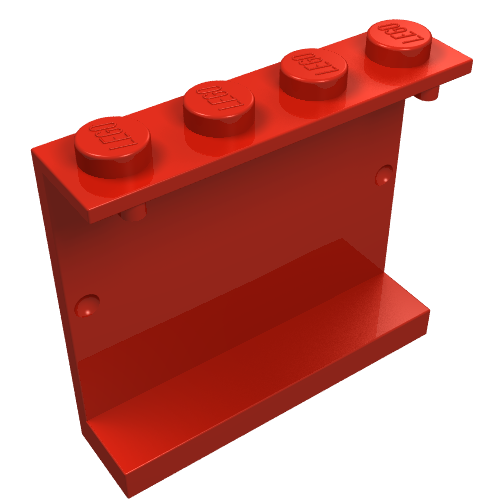LEGO 4215a Panel 1 x 4 x 3 - Solid Studs in Red - Authentic LEGO Part