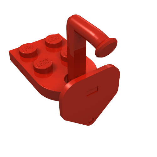 LEGO 3176c01 Plate, Modified 2 x 3 with Hole (Train Coupler Closed) with Hook - Main Product Image