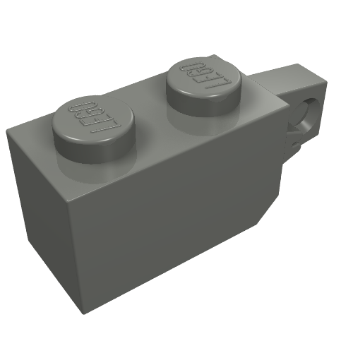 LEGO 30364 Hinge Brick 1 x 2 Locking with 1 Finger Vertical End in Dark Bluish Gray - Authentic LEGO Part