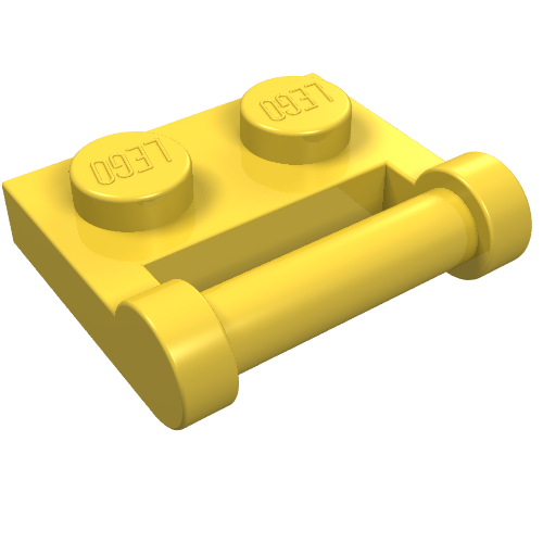 LEGO 48336 Plate, Modified 1 x 2 with Bar Handle on Side - Closed Ends in Yellow - Authentic LEGO Part