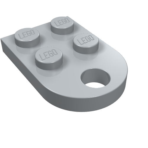 LEGO 3176 Plate, Modified 2 x 3 with Hole in Light Bluish Gray - Authentic LEGO Part