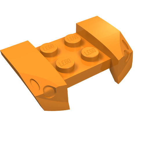 LEGO 44674 Vehicle, Mudguard 2 x 4 with Headlights Overhang in Orange - Authentic LEGO Part