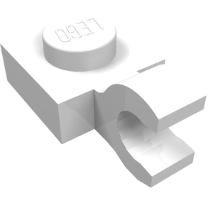 LEGO 61252 Plate, Modified 1 x 1 with Open O Clip (Horizontal Grip) in White - Authentic LEGO Part