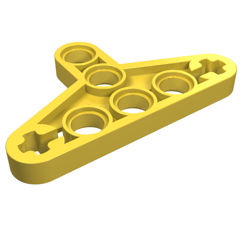 LEGO 2905 Technic, Liftarm, Modified Triangle Thin 3 x 5 with Full Supports in Yellow - Authentic LEGO Part