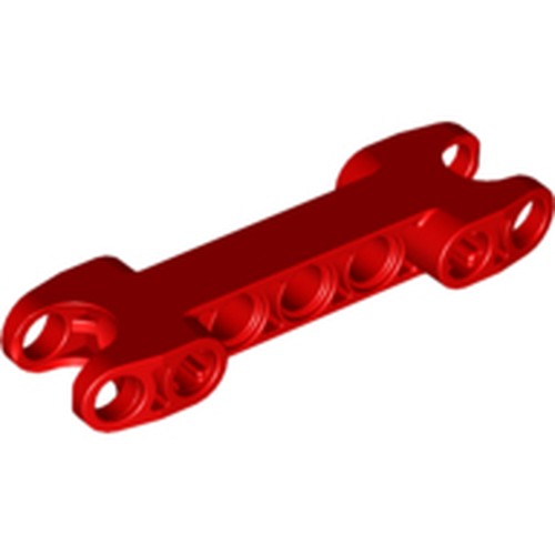 LEGO 50898 Technic, Axle and Pin Connector 2 x 7 with 2 Ball Joint Sockets, Rounded Ends in Red - Authentic LEGO Part