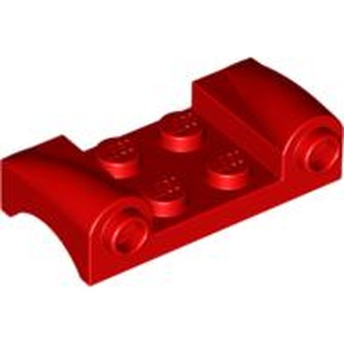 LEGO 93590 Vehicle, Mudguard 2 x 4 with Headlights and Curved Fenders in Red - Authentic LEGO Part