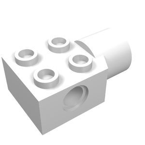 LEGO 48169 Technic, Brick Modified 2 x 2 with Pin Hole and Rotation Joint Socket in White - Authentic LEGO Part