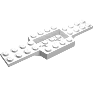 LEGO 52036 Vehicle, Base 4 x 12 x 3/4 with 2 x 4 Recessed Center with Smooth Underside in White - Authentic LEGO Part