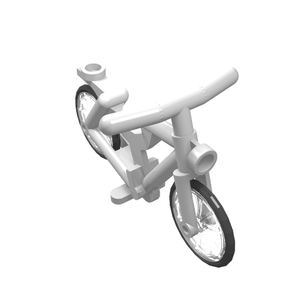 LEGO 4719c01 Bicycle with Handlebars with Trans-Clear Wheels and  Tires (4719 / 4720 / 2807) in White - Authentic LEGO Part