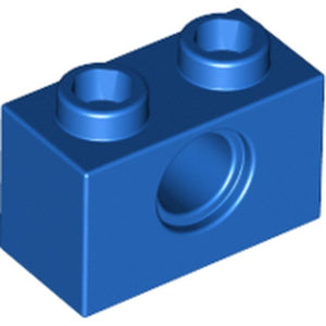 LEGO 3700 Technic, Brick 1 x 2 with Hole in Blue - Authentic LEGO Part