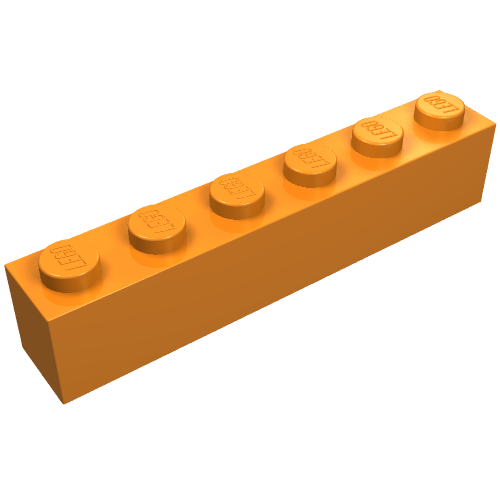 LEGO 3009 Brick 1 x 6 in Orange - Authentic LEGO Part