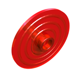 LEGO 3876 Minifigure, Shield Circular / Round Ridged Face with Stud in Trans-Red - Authentic LEGO Part