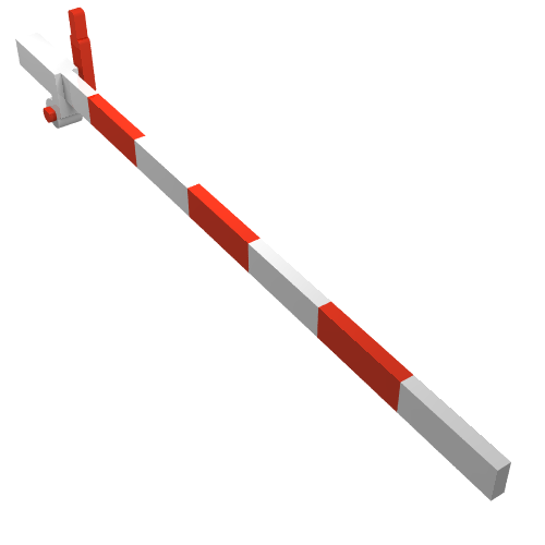 LEGO 815c01 Train Level Crossing Gate Type 1, Assembly with Blue Base & Red Handle (Right) - Main Product Image
