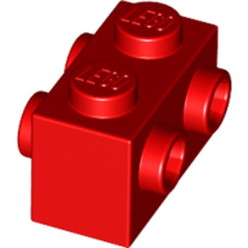 LEGO 52107 Brick, Modified 1 x 2 with Studs on 2 Sides in Red - Authentic LEGO Part