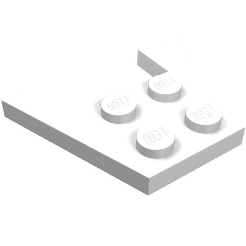 LEGO 4859 Wedge, Plate 3 x 4 without Stud Notches in White - Authentic LEGO Part