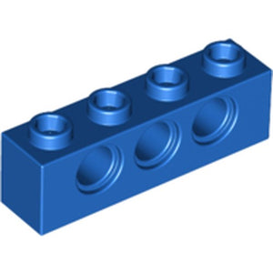 LEGO 3701 Technic, Brick 1 x 4 with Holes in Blue - Authentic LEGO Part