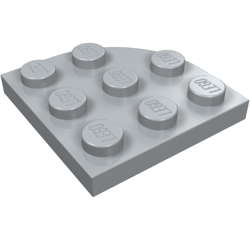 LEGO 30357 Plate, Round Corner 3 x 3 in Light Bluish Gray - Authentic LEGO Part
