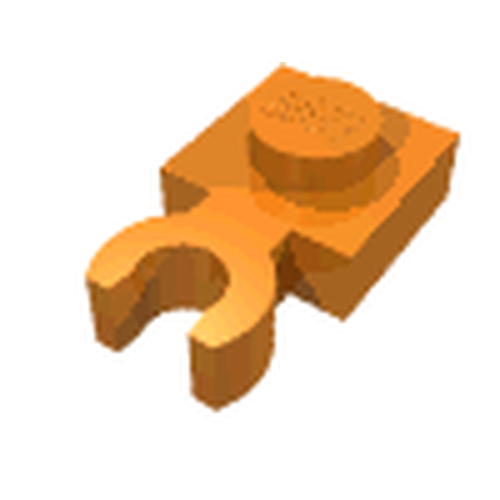 LEGO 4085d Plate, Modified 1 x 1 with Open O Clip Thick (Vertical Grip) in Orange - Authentic LEGO Part