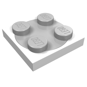 LEGO 3680c01 Turntable 2 x 2 Plate with  Top (3680 / 3679) in White - Authentic LEGO Part