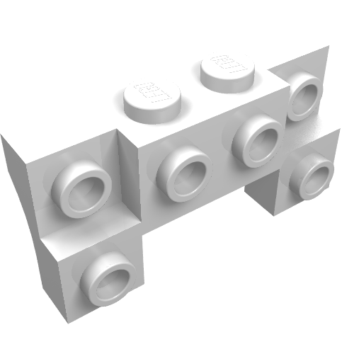 LEGO 52038 Brick, Modified 2 x 4 - 1 x 4 with 2 Recessed Studs and Thick Side Arches in White - Authentic LEGO Part