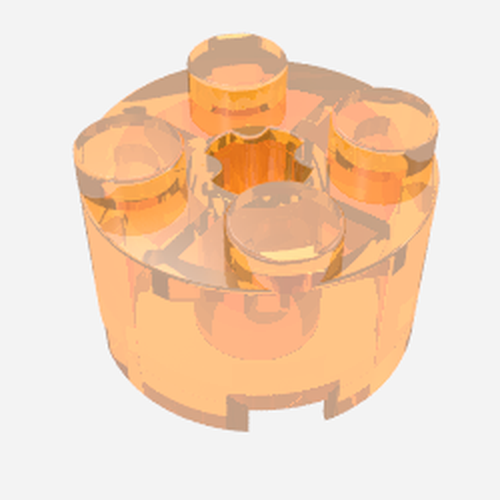 LEGO 3941 Brick, Round 2 x 2 with Axle Hole in Trans-Orange - Authentic LEGO Part