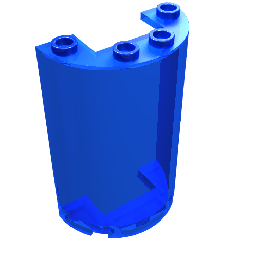 LEGO 85941 Cylinder Half 2 x 4 x 5 with 1 x 2 Cutout in Trans-Dark Blue - Authentic LEGO Part