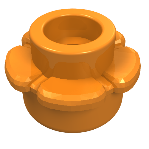 LEGO 24866 Plate, Round 1 x 1 with Flower Edge (5 Petals) in Orange - Authentic LEGO Part