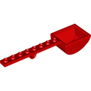 LEGO 30275 Plate, Modified 1 x 8 with Pin Hole and Bucket (Catapult) in Red - Authentic LEGO Part