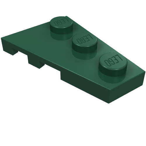 LEGO 43722 Wedge, Plate 3 x 2 Right in Dark Green - Authentic LEGO Part