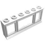 LEGO 645bc01 Window 1 x 6 x 2 with Extended Lip, with Glass in White - Authentic LEGO Part