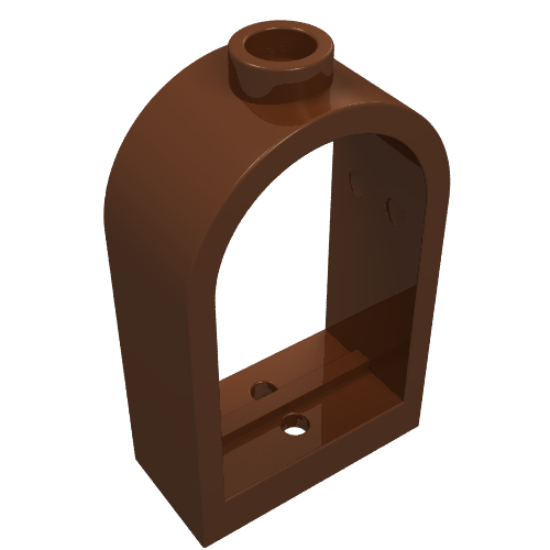 LEGO 30044 Window 1 x 2 x 2 2/3 with Rounded Top in Reddish Brown - Authentic LEGO Part