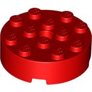 LEGO 87081 Brick, Round 4 x 4 with Hole in Red - Authentic LEGO Part