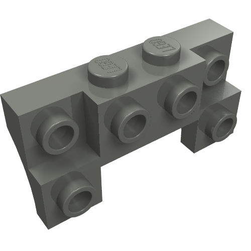 LEGO 14520 Brick, Modified 2 x 4 - 1 x 4 with 2 Recessed Studs and Thin Side Arches - Main Product Image