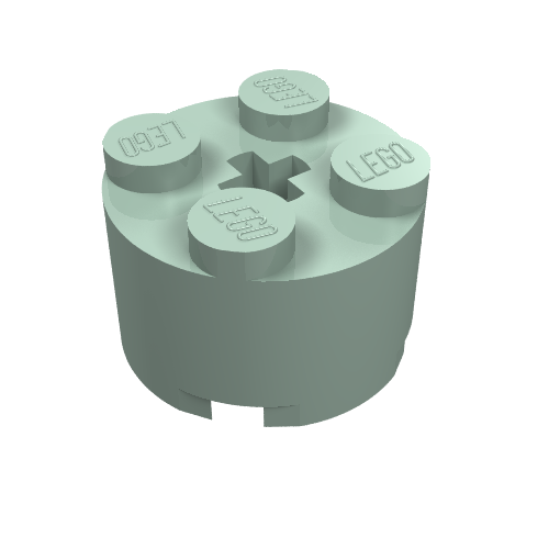 LEGO 3941 Brick, Round 2 x 2 with Axle Hole in Sand Green - Authentic LEGO Part