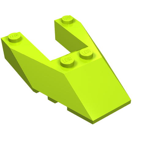 LEGO 6153b Wedge 6 x 4 Cutout with Stud Notches in Lime - Authentic LEGO Part