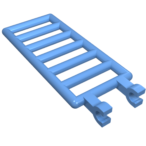 LEGO 6020 Bar 7 x 3 with 2 U Clips (Ladder) in Medium Blue - Authentic LEGO Part