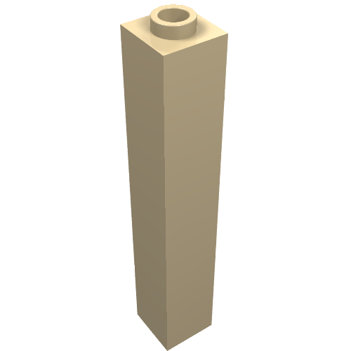 LEGO 2453a Brick 1 x 1 x 5 - Hollow Stud in Tan - Authentic LEGO Part