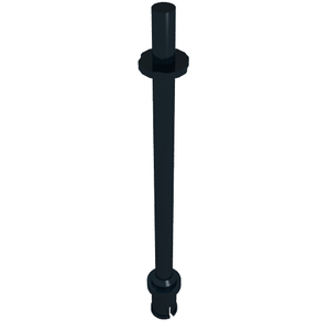 LEGO 2714b Bar   8L with Stop Rings and Pin (Technic, Figure Accessory Ski Pole) - Flat End in Black - Authentic LEGO Part