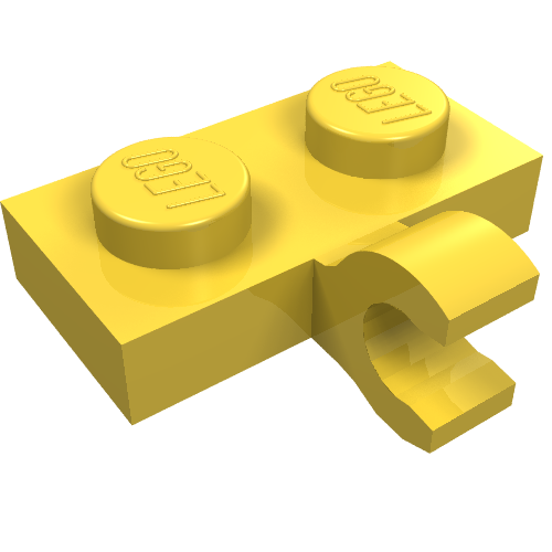 LEGO 11476 Plate, Modified 1 x 2 with Clip on Side (Horizontal Grip) in Yellow - Authentic LEGO Part