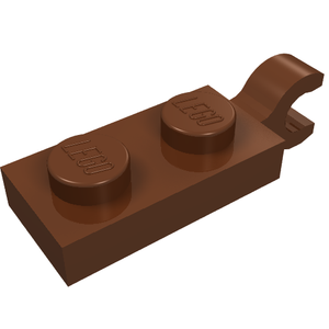 LEGO 63868 Plate, Modified 1 x 2 with Clip on End (Horizontal Grip) in Reddish Brown - Authentic LEGO Part