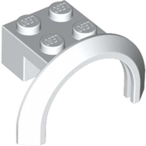 LEGO 50745 Vehicle, Mudguard 4 x 2 1/2 x 1 2/3 with Arch Round in White - Authentic LEGO Part