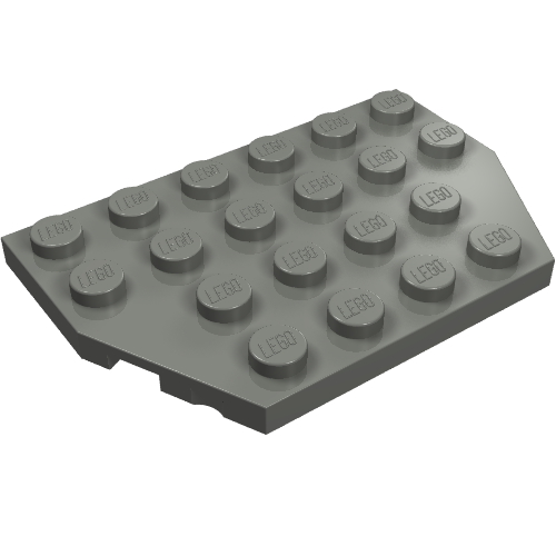LEGO 32059 Wedge, Plate 4 x 6 Cut Corners in Dark Bluish Gray - Authentic LEGO Part