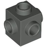 LEGO 4733 Brick, Modified 1 x 1 with Studs on 4 Sides in Dark Gray - Authentic LEGO Part